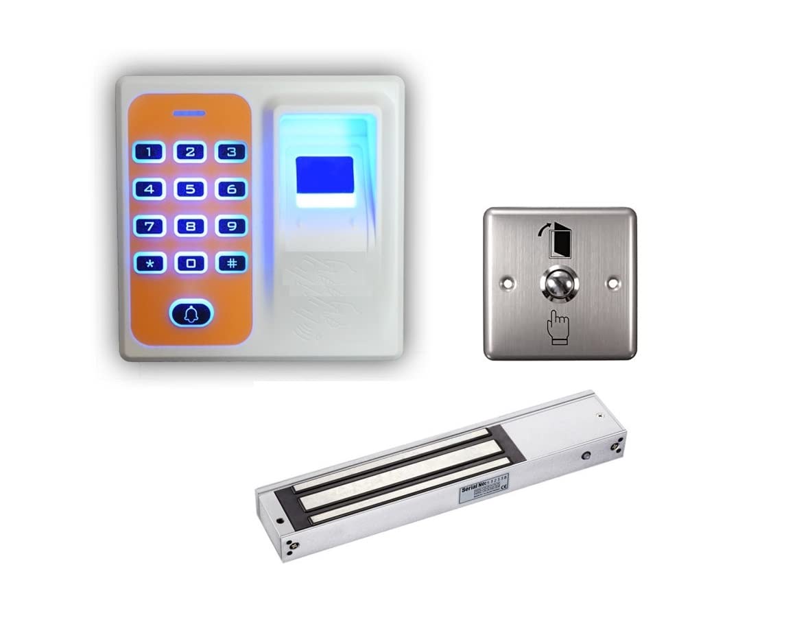 Hanutech Electronic Mini Door Access Control System with EM Lock 600 2W & 3/3 SS Exit Switch for Office,Home & More