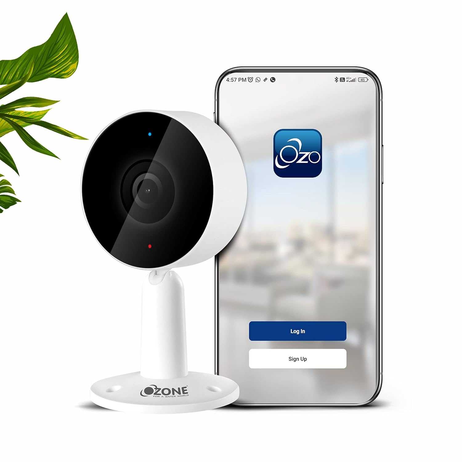 Ozone 2MP Smart Wifi CCTV Camera | 360° & Full HD Home Security | Colour Vision Day-Night | 2 Way Audio Talk | Motion Detection | SD Card Support Upto 128Gb| Smartphone Access with Alexa & Google Nest